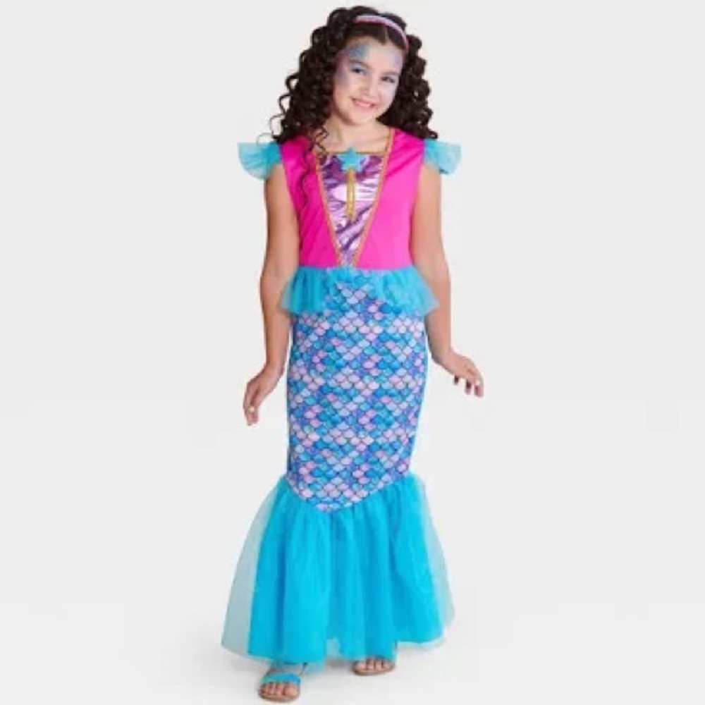 Mermaid Halloween Costume Dress L Fairytale Storybook size large (10-12)